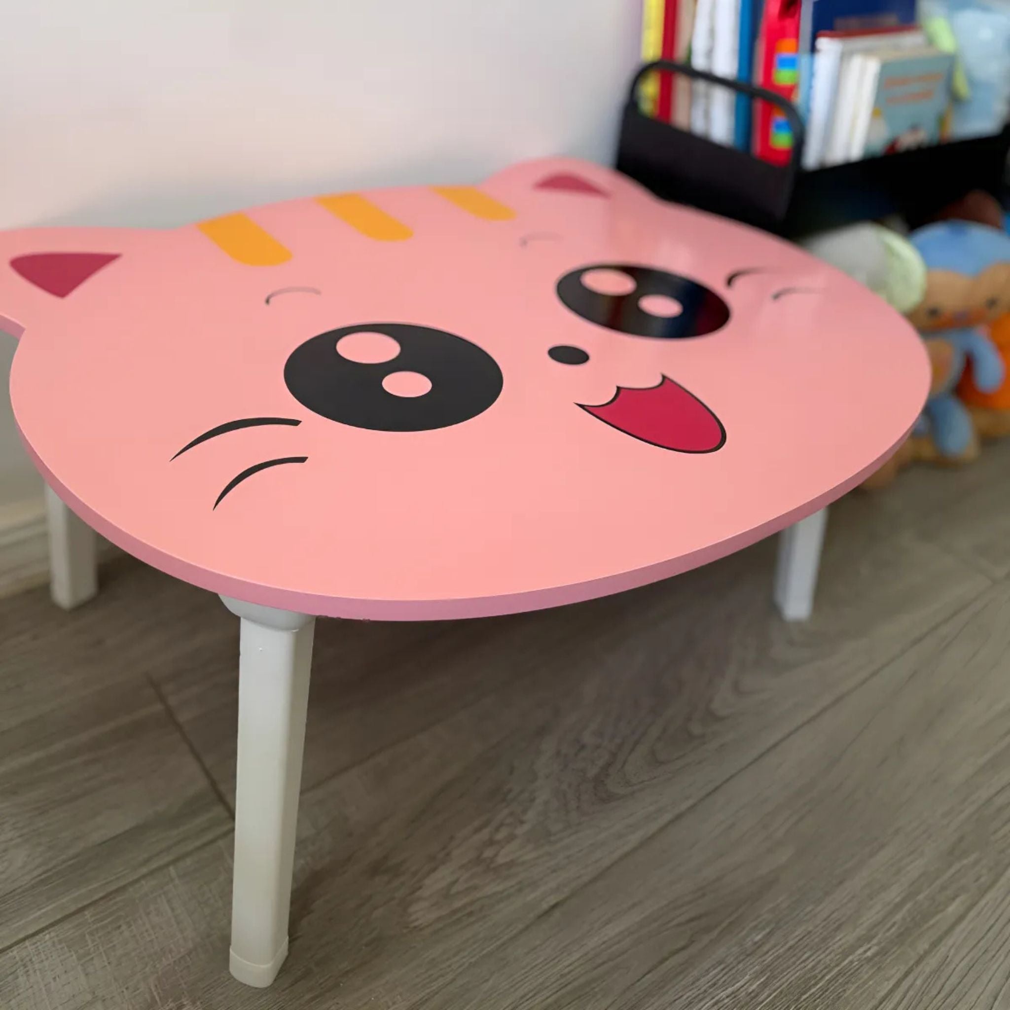 Mesa Plegable de Actividades y Juegos Bebés Gato Rosa