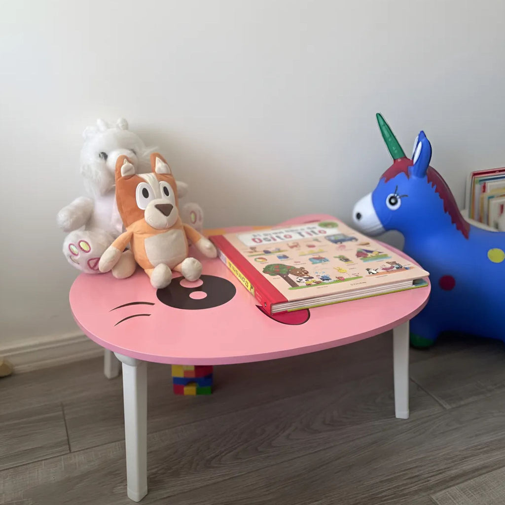 Mesa Plegable de Actividades y Juegos Bebés Gato Rosa