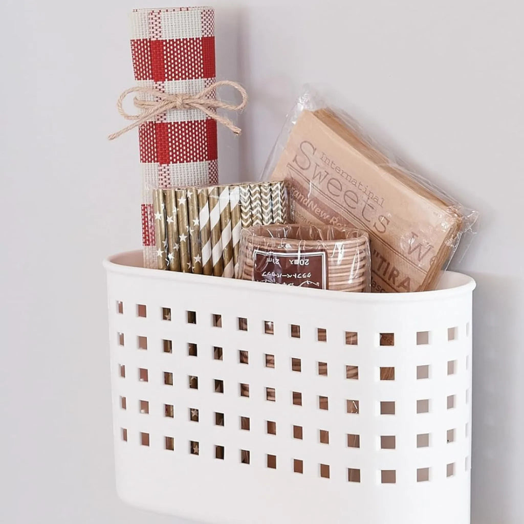 Canasto Magnético Mini para Lavadora y Refrigerador Blanco