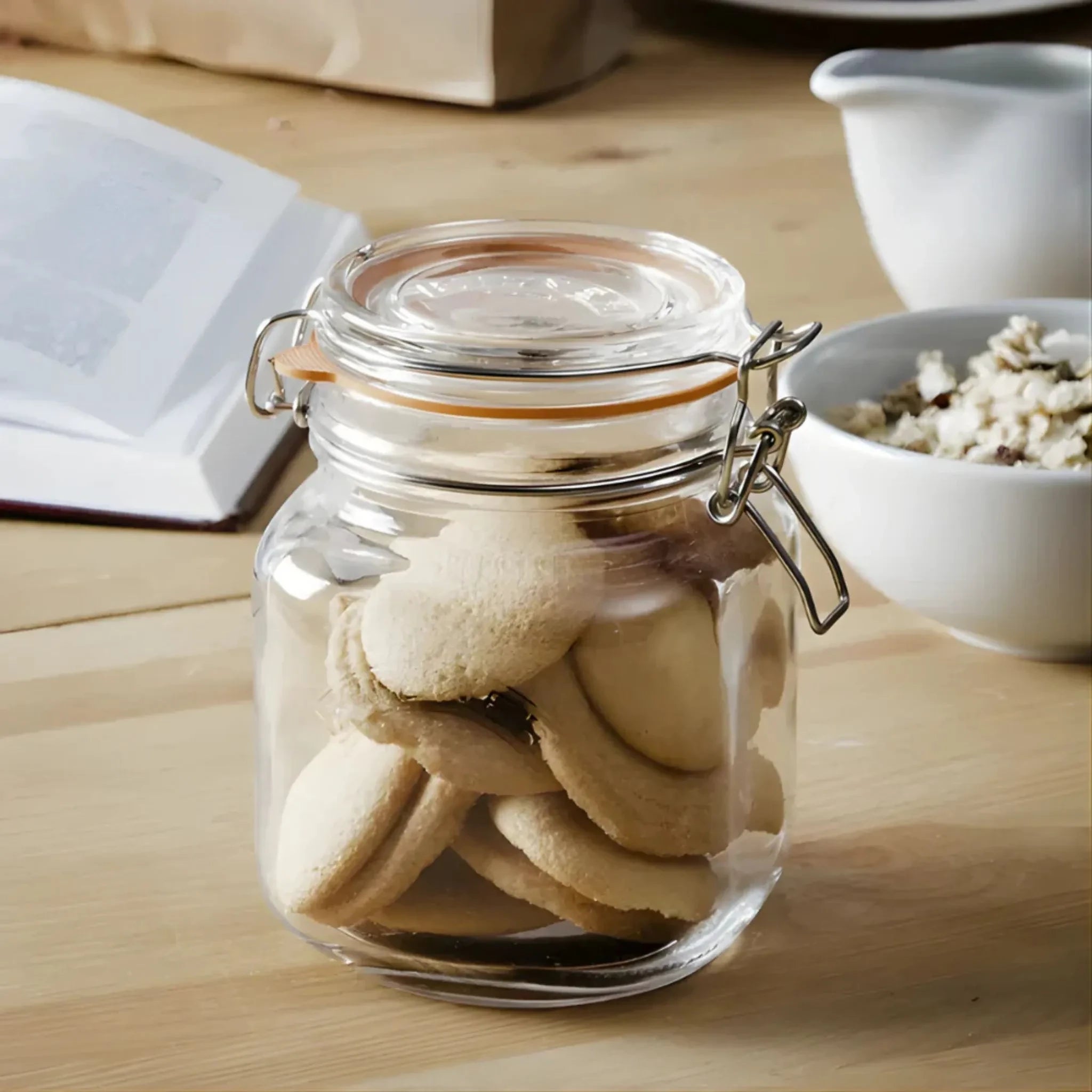 Frasco Cuadrado con Ciete Clip 1 Litro.