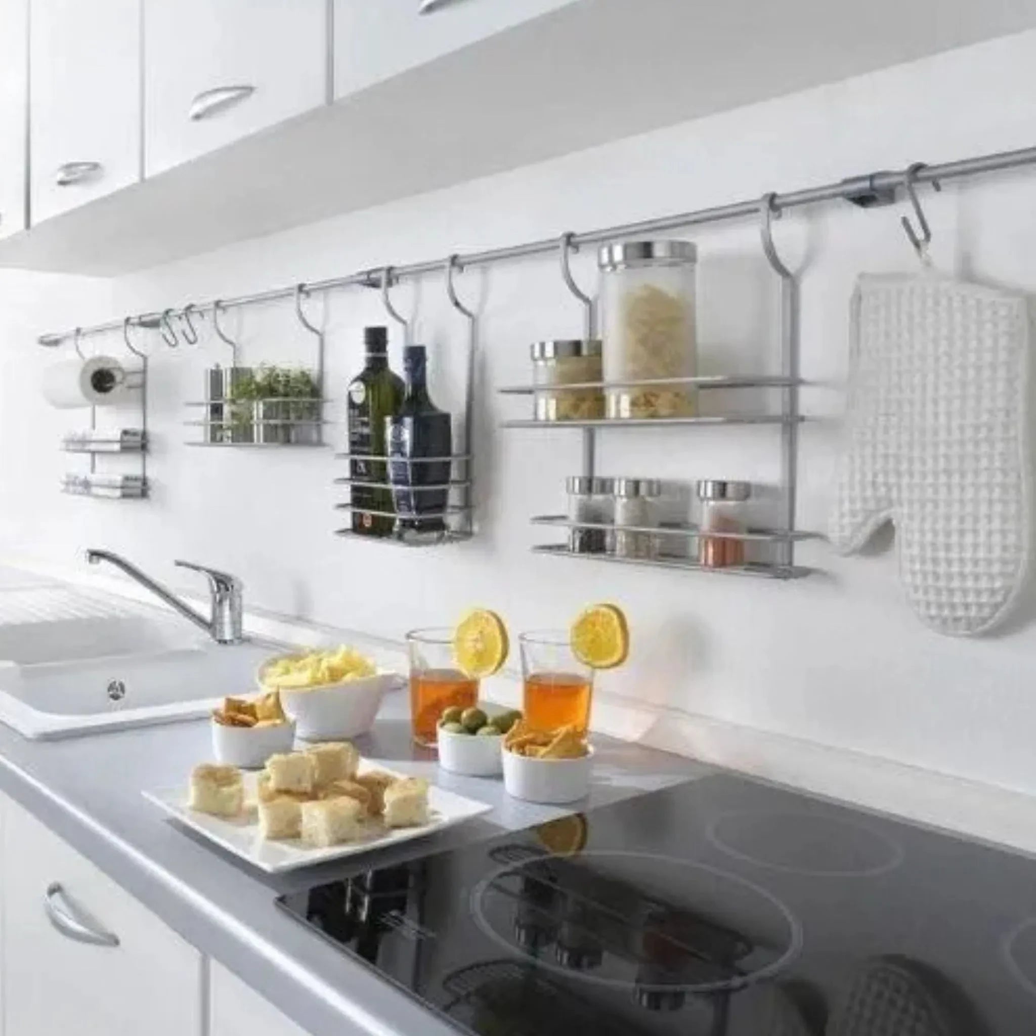 Barra Colgante Pared City Line 80cm Metaltex