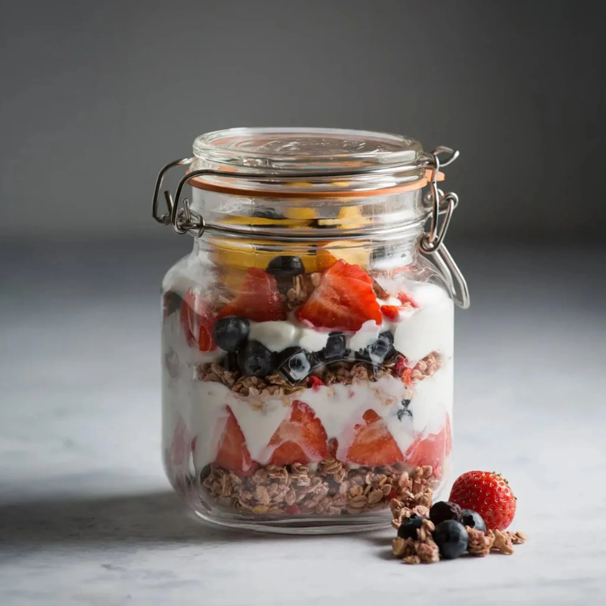 Frasco Cuadrado con Ciete Clip 1 Litro.