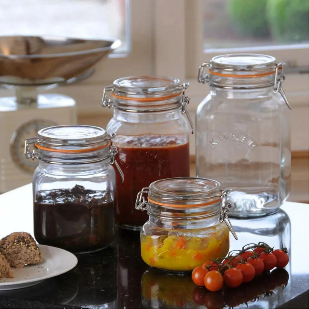 Frasco Cuadrado con Ciete Clip 1 Litro.